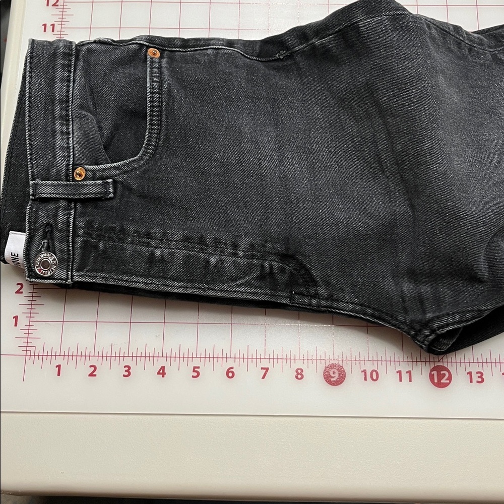 RE/DONE Button Fly Black Wash Raw-Edge Hem Cotton Weekend Casual Denim Jean 28 - Picture 13 of 16